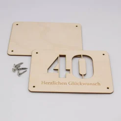 Holzkarte - Geschenkkarte -  Geldgeschenk zum runden Jubiläum