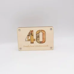 Holzkarte - Geschenkkarte -  Geldgeschenk zum runden Jubiläum