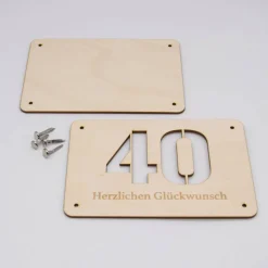 Holzkarte - Geschenkkarte -  Geldgeschenk zum runden Jubiläum