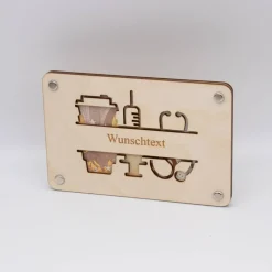 Holzkarte - Geschenkkarte Krankenschwester - Arzt - Doktor