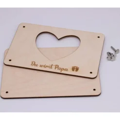 Holzkarte zur Schwangerschaftsverkündung - Ultraschallbild  ( 10 x 15 cm )