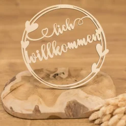 Holzkranz Herzlich Willkommen