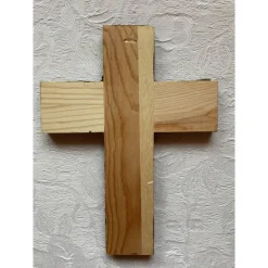 Holzkreuz mit Decopatch-Verzierung, Verziertes Kreuz für Kommunion und Konfirmation, Tisch- oder Wanddekoration