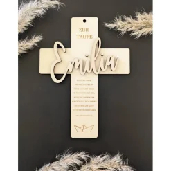 Holzkreuz zur Taufe, Kommunion, Firmung, Konfirmation, Taufkreuz