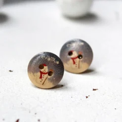 Holzohrstecker Schneemann • Ohrringe | Ohrschmuck | Weihnachten