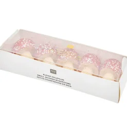 Holzpilze Glitter Rot - 5er-Set funkelnde Mini-Dekopilze