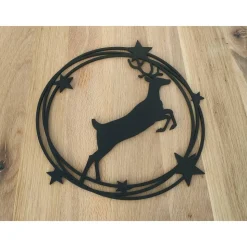 Holzring Rentier, schwarz