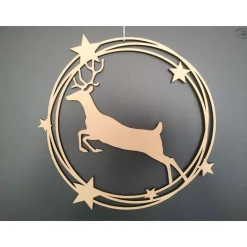 Holzring Rentier, schwarz