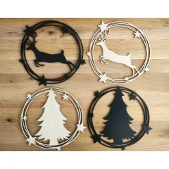 Holzring Rentier, schwarz