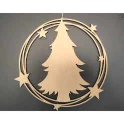 Holzring Tannenbaum, schwarz