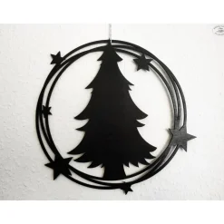 Holzring Tannenbaum, schwarz