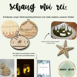 Holzscheibe personalisiert Unser erstes Weihnachten Christbaumschmuck aus Holz Baby gravierte Meilensteinkarte aus Linde