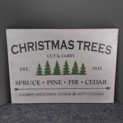 Holzschild "Christmas Trees"