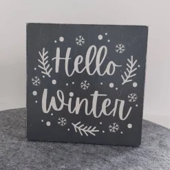 Holzschild "Hello Winter"