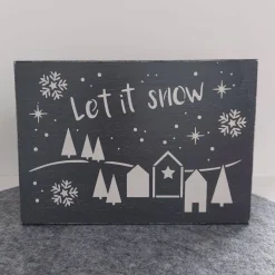 Holzschild "Let it snow"
