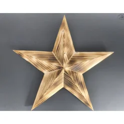 Holzstern in 3D-Optik, geflammt / Stern aus Holz