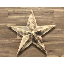 Holzstern in 3D-Optik, geflammt / Stern aus Holz