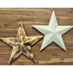 Holzstern in 3D-Optik, geflammt / Stern aus Holz