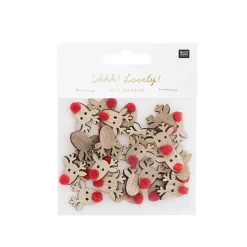 Holzstreuer Rentier natur