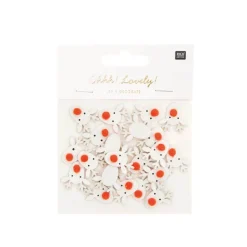 Holzstreuer Rentier weiß