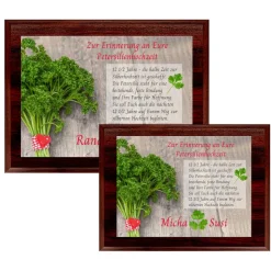 Holztafel Petersilienhochzeit mit Namen 12 1/2 Jahre