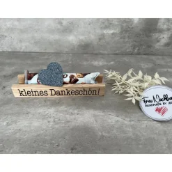 Holzverpackung mit Aufdruck, Geschenkverpackung, Seelentröster, Kleinigkeit, Nervennahrung, kleines Dankeschön, Schokola
