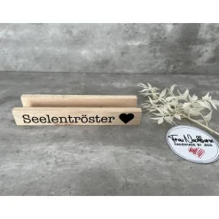 Holzverpackung mit Aufdruck, Geschenkverpackung, Seelentröster, Kleinigkeit, Nervennahrung, kleines Dankeschön, Schokola