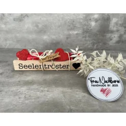 Holzverpackung mit Aufdruck, Geschenkverpackung, Seelentröster, Kleinigkeit, Nervennahrung, kleines Dankeschön, Schokola