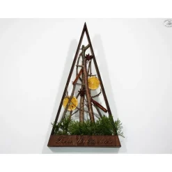 Holz-Weihnachtsbaum aus Pappelholz mit Schriftzug 