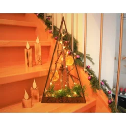 Holz-Weihnachtsbaum aus Pappelholz mit Schriftzug 