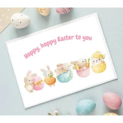 Hoppy hoppy Easter to you Karte, Happy Easter Karte, Osterhasen Grußkarte, Osterkarte mit Umschlag