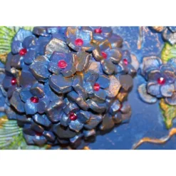 HORTENSIA Collage Mixed Media Malerei Geschenkidee Wanddekoration Handgefertigtes Unikat Blumenbild Muttertagsgeschenk