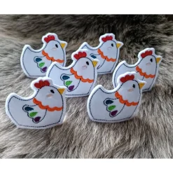 Huhn - Osterdeko mit kleinem Versteck / Set mit 6 Stück