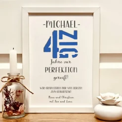 Humorvolles Geldgeschenk zum 40. Geburtstag personalisiert im Bilderrahmem