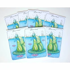 HURRA!, 7 Kunztpostkarten zur Geburt, Geburtsanzeige, Einladung Taufe, Nachwuchs, Baby, Geburt, Entbindung, Frosch Karte, Babykarte