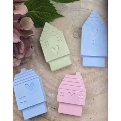 Häusersteckerchen Pastell – Handgemachte Deko zum Kombinieren & Sammeln