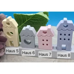 Häusersteckerchen Pastell – Handgemachte Deko zum Kombinieren & Sammeln