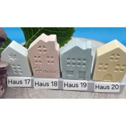 Häusersteckerchen Pastell – Handgemachte Deko zum Kombinieren & Sammeln