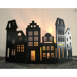 Häuserzeile, schwarz I Häuserkulisse