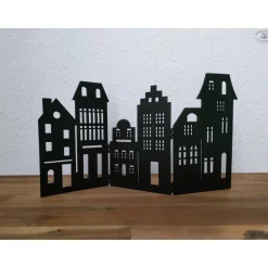 Häuserzeile, schwarz I Häuserkulisse