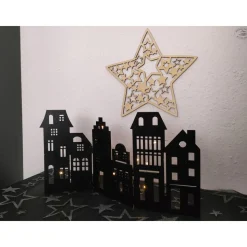 Häuserzeile, schwarz I Häuserkulisse