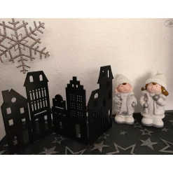 Häuserzeile, schwarz I Häuserkulisse