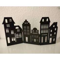 Häuserzeile, schwarz I Häuserkulisse