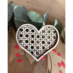 Ich liebe Dich Herzanhänger Rattanoptik