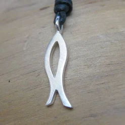 Ichthys M, Christenfisch, Anhänger Silber 925, christliches Erkennungszeichen zur Konfirmation, Kommunion, Firmung