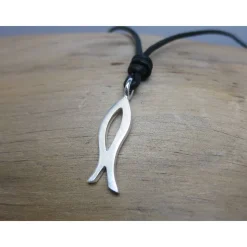 Ichthys M, Christenfisch, Anhänger Silber 925, christliches Erkennungszeichen zur Konfirmation, Kommunion, Firmung