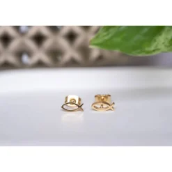 Ichtys | Fisch Ohrstecker | Ohrringe | mini Ohrstecker gold | Geschenk Freundin | Edelstahl Ohrstecker | nickelfrei
