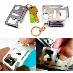 11-in-1 Multitool Werkzeug mit Gravur in Chipkartenformat aus Edelstahl passt in jede Tasche und Geldbörse