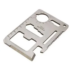 11-in-1 Multitool Werkzeug mit Gravur in Chipkartenformat aus Edelstahl passt in jede Tasche und Geldbörse
