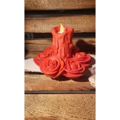 In Rosen gebetteter Teelichthalter – Stilvoller LED Kerzenhalter aus PLA, individuell bedruckbar